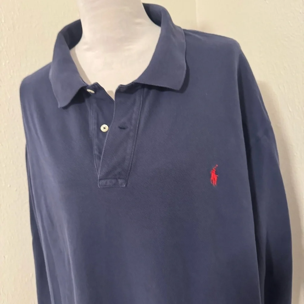 Vintage Ralph Lauren POLO by Ralph Lauren Men 3XB Long-Sleeve Navy with Red Pony